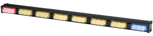 Whelen Eight Light Array TIR3 Traffic Advisor (Amber) with One Red and One Blue Flashing End